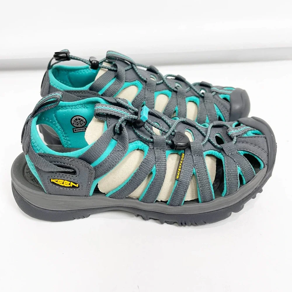 Keen Womens Whisper Sports Sandals 7 Gray Blue Closed Toe NWB